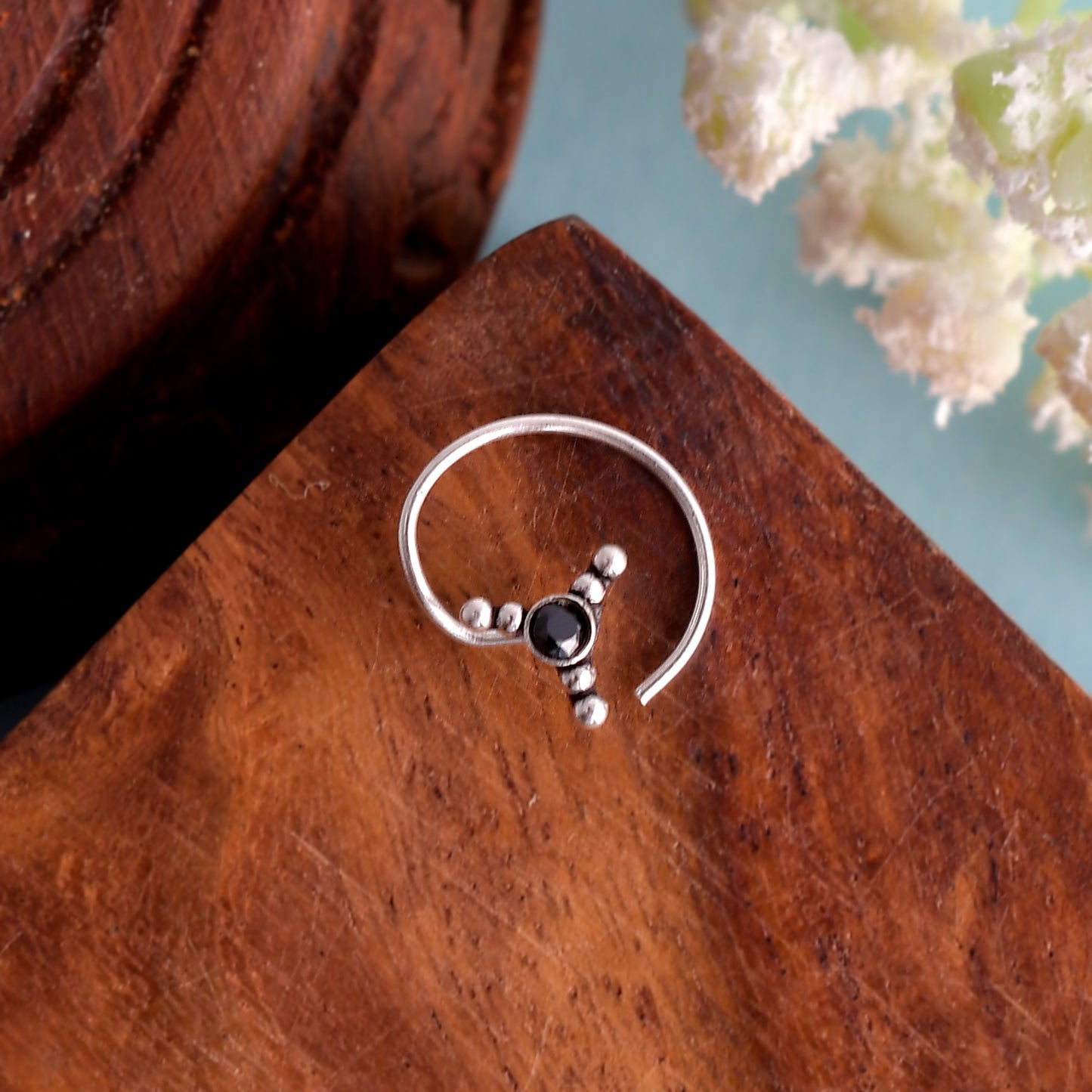 silver nose pin