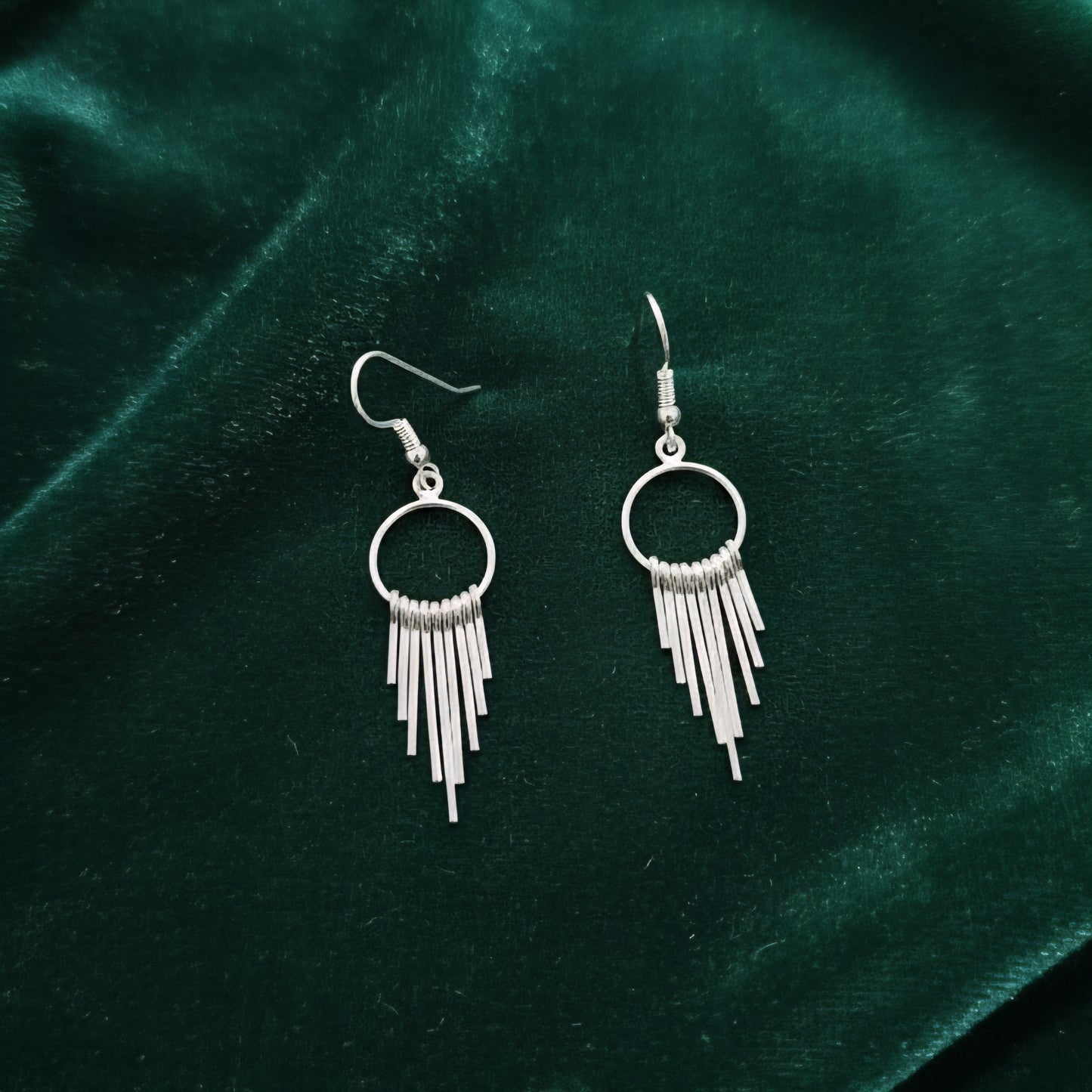 925 Sterling Silver Fringe Dangle Earrings for Women & Girls | Handmade Minimalist Silver Drop Earrings | Lightweight Daily Wear Earrings
