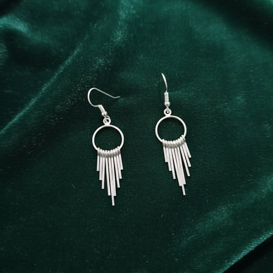 925 Sterling Silver Fringe Dangle Earrings for Women & Girls | Handmade Minimalist Silver Drop Earrings | Lightweight Daily Wear Earrings