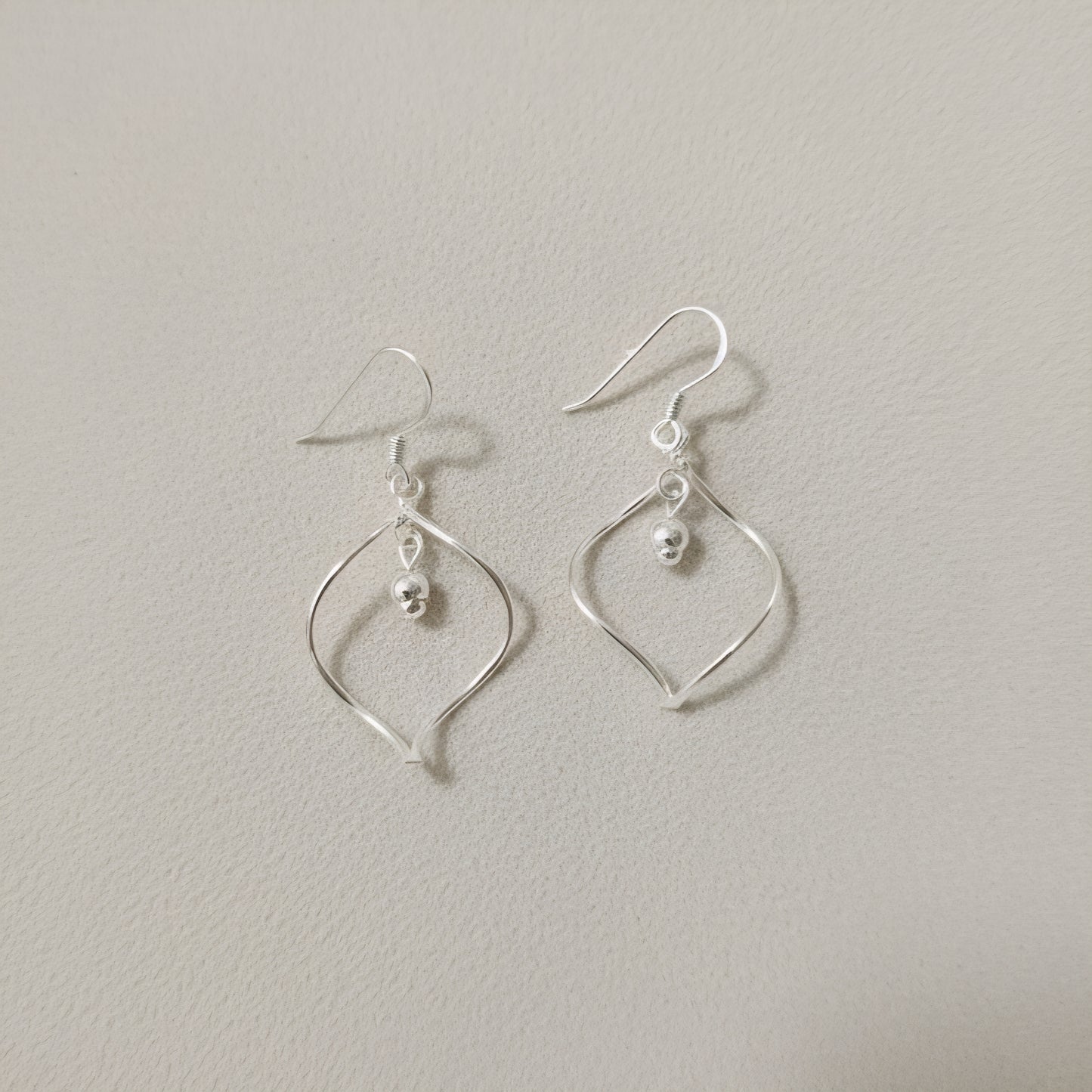 925 Sterling Silver Twisted Diamond Dangle Earrings for Women & Girls | Lightweight Anti-Tarnish Drop Earrings | Handmade Minimal Silver Jewelry