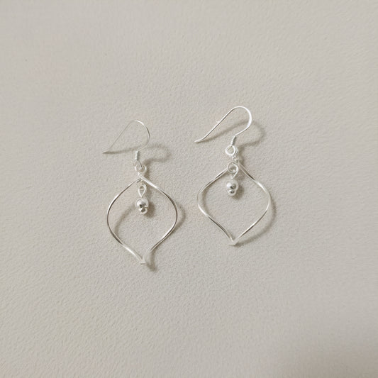 925 Sterling Silver Twisted Diamond Dangle Earrings for Women & Girls | Lightweight Anti-Tarnish Drop Earrings | Handmade Minimal Silver Jewelry