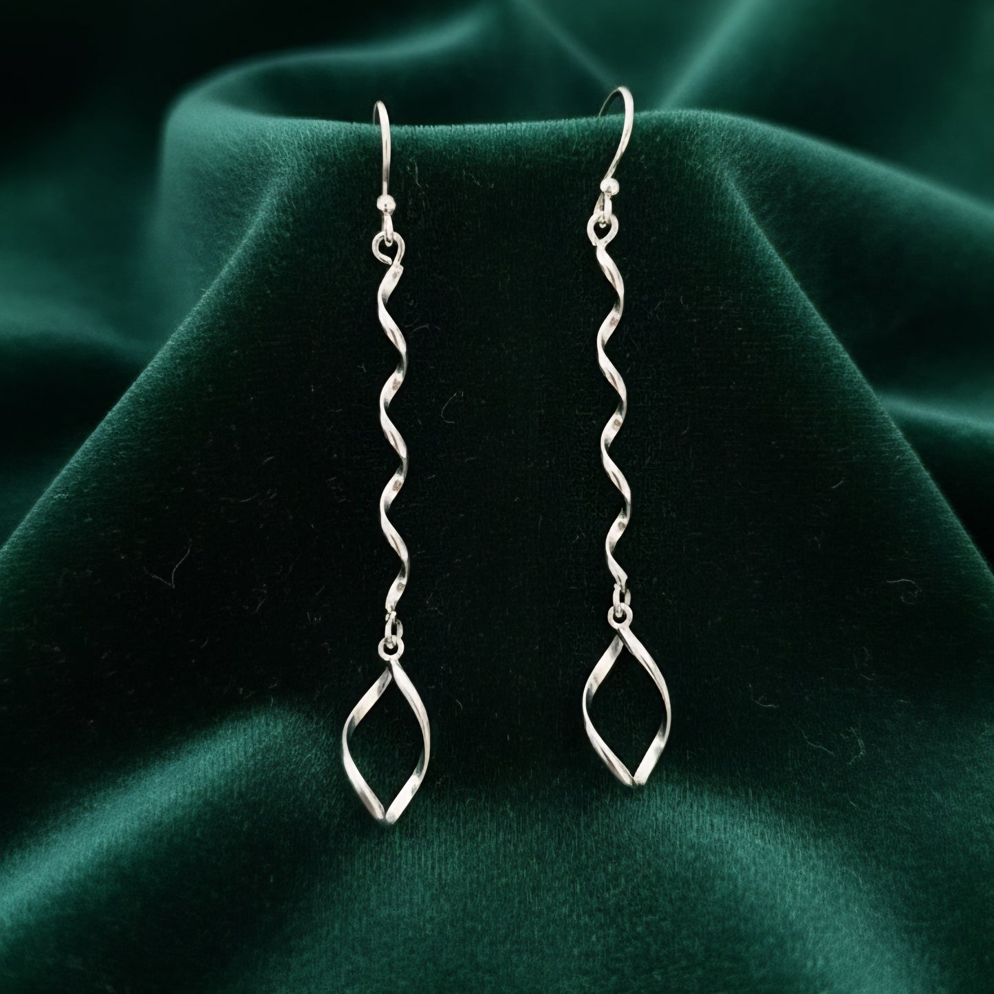 925 Sterling Silver Twisted Vine Drop Earrings | Long Handmade Silver Danglers | Elegant Minimalist Jewelry for Women
