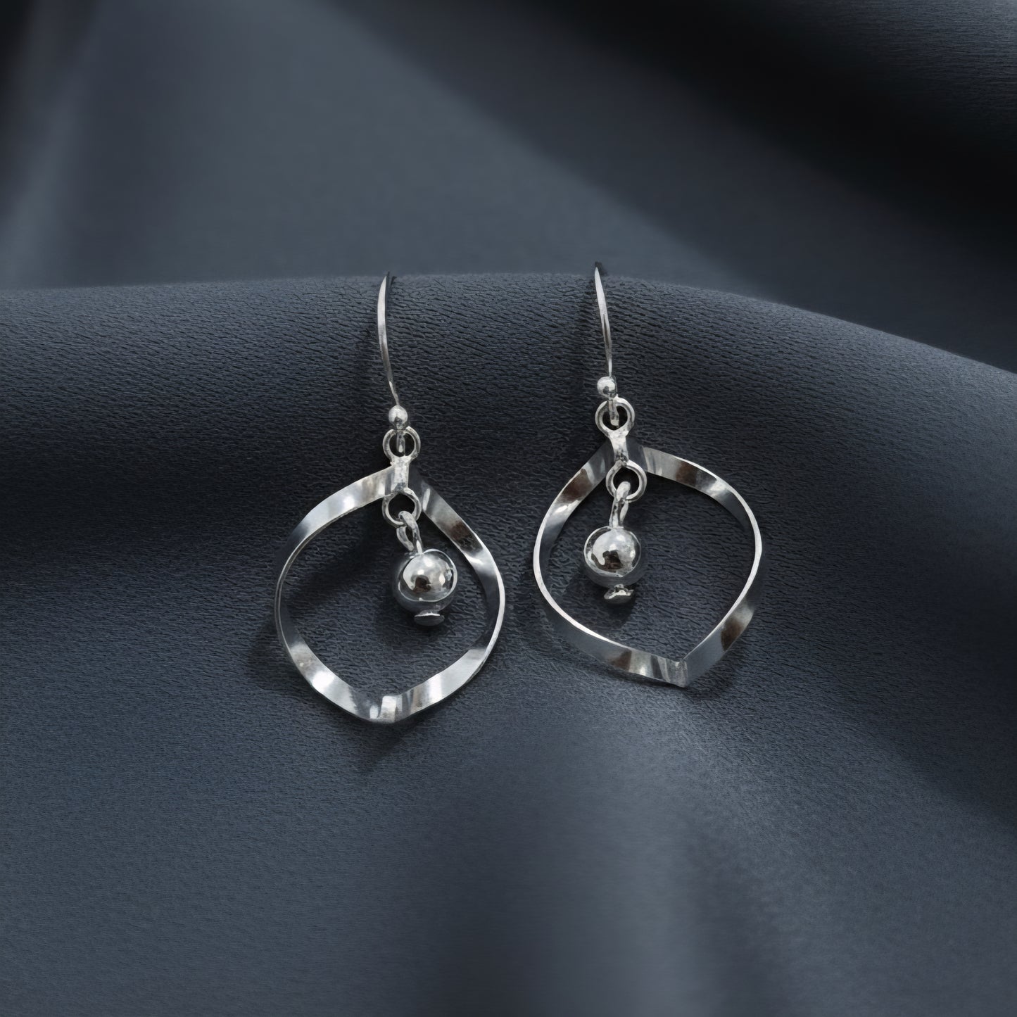 Twist Sterling Silver Drop Earrings | Handmade Modern Dangle Earrings | Elegant Silver Jewelry for Women | Artisan Gift