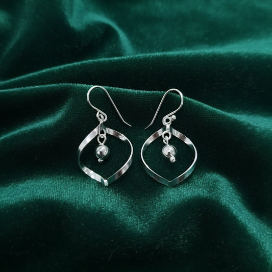 Twist Sterling Silver Drop Earrings | Handmade Modern Dangle Earrings | Elegant Silver Jewelry for Women | Artisan Gift