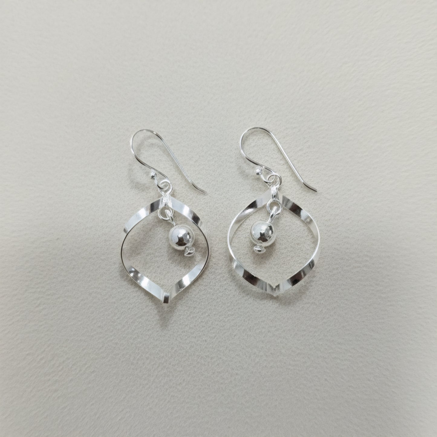 Twist Sterling Silver Drop Earrings | Handmade Modern Dangle Earrings | Elegant Silver Jewelry for Women | Artisan Gift