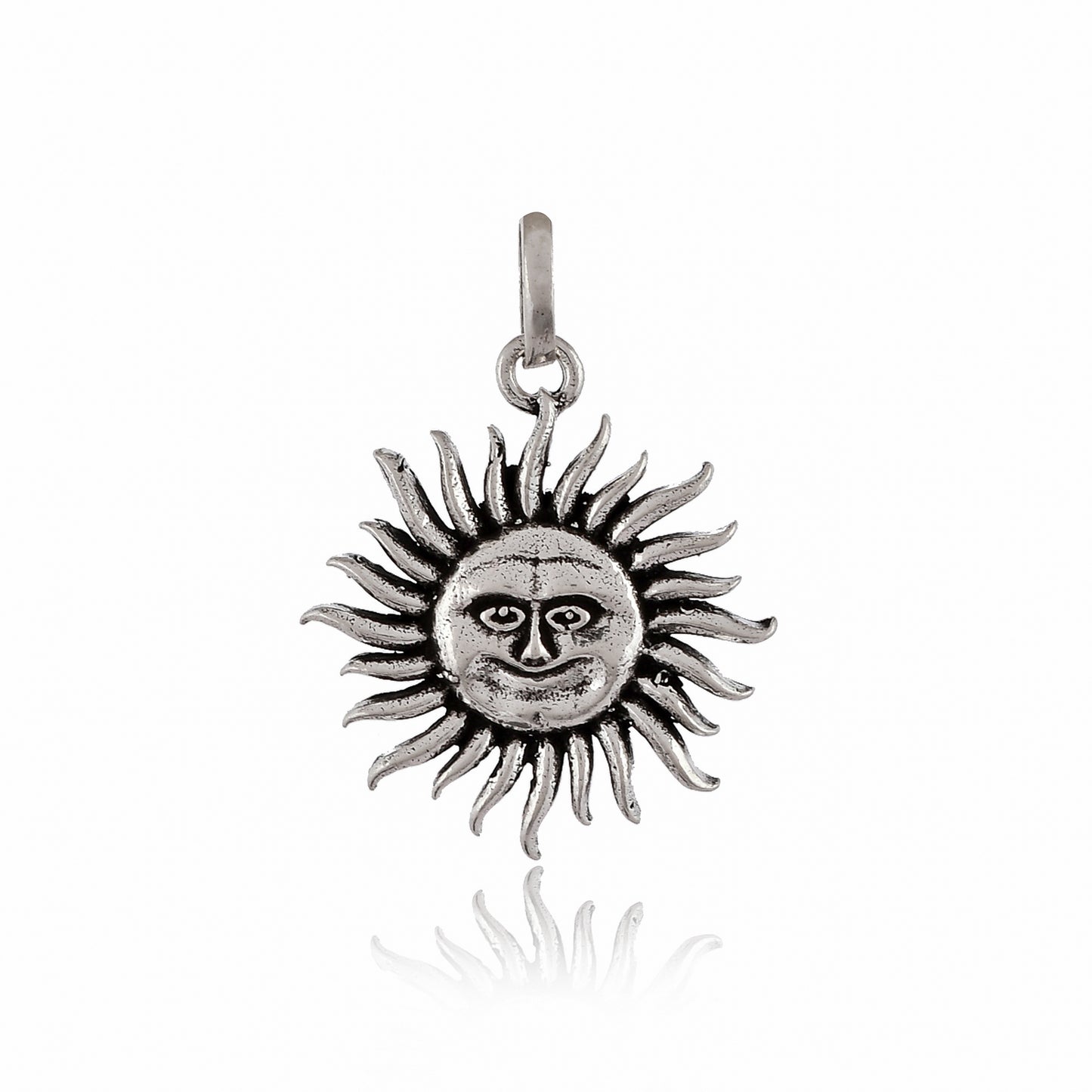 Sterling Silver 925 Pendant Mayan Sun Pendant Men Sun Face