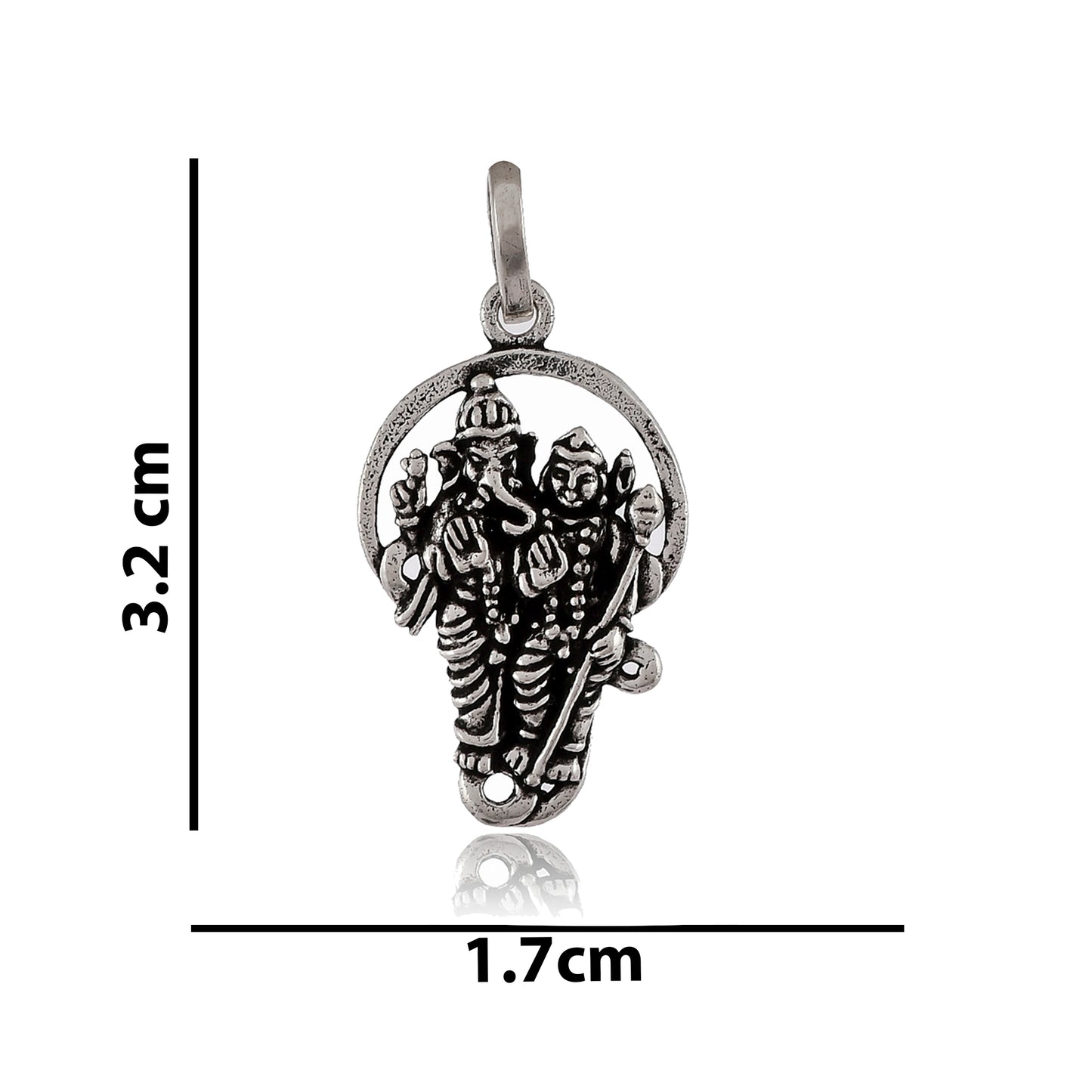 ganesh and kartikeya Silver 925 locket pendant (2.60gm)