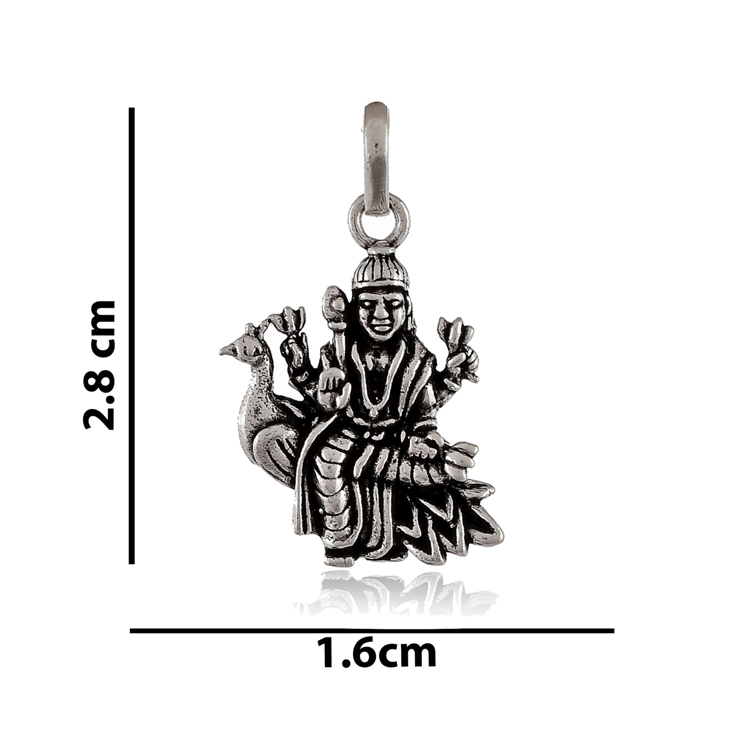 Sterling Silver 925 Saraswati Pendant for Men and Women (3.7gm)