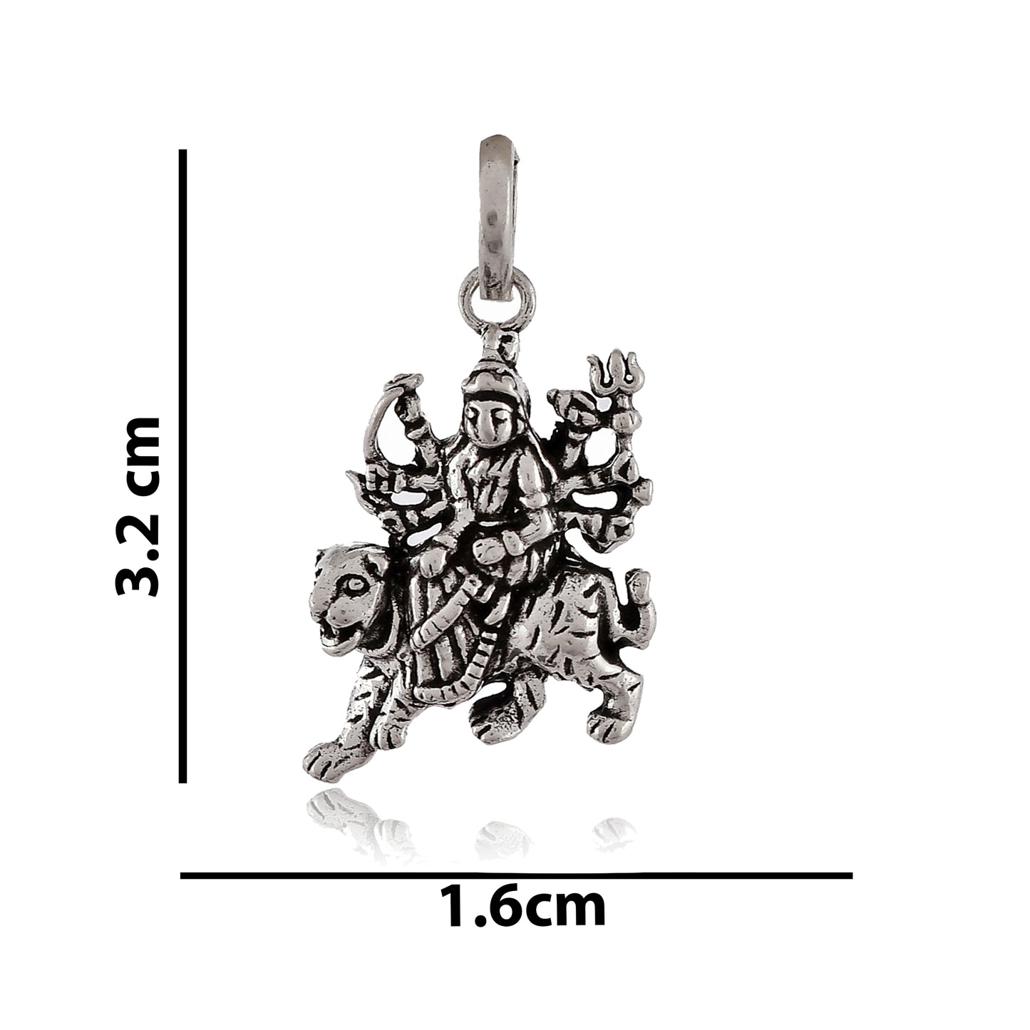 Sterling Silver 925 Durga Pendant For Women and Men (3.4gm)