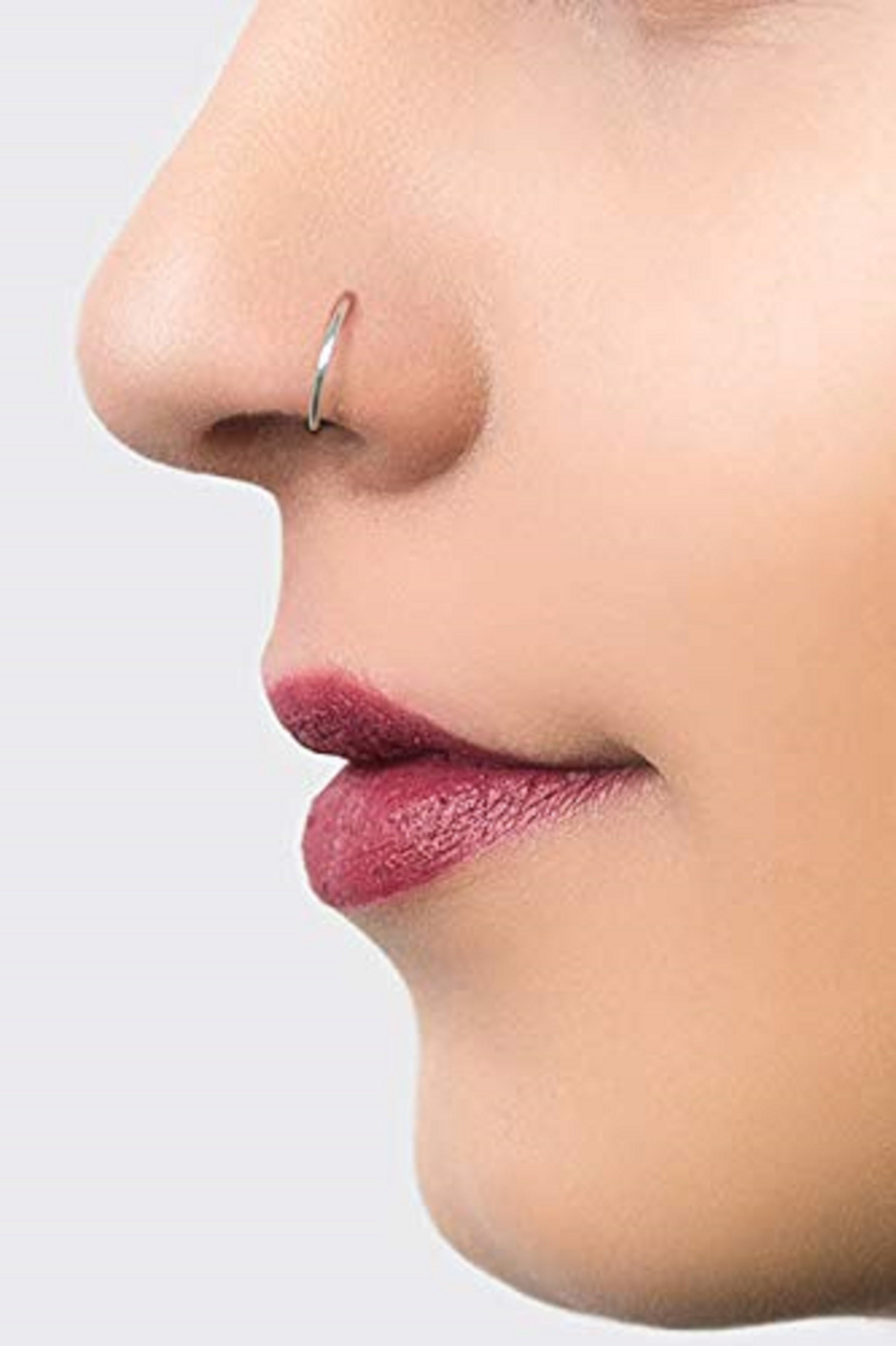 Sterling Silver Diamond Cut Nose Ring | Jewellerybox.co.uk