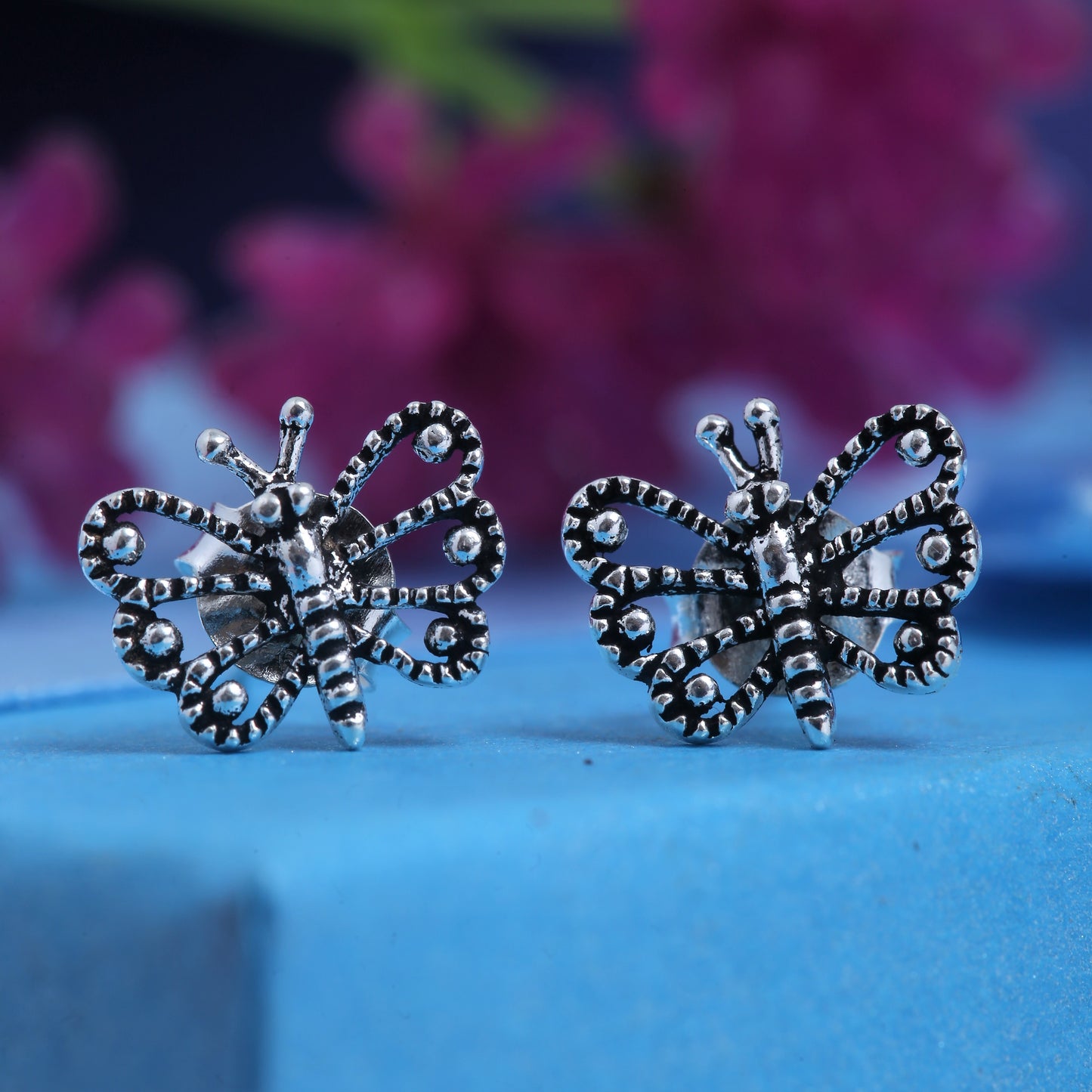 925 Sterling Silver Hypoallergenic Tiny Butterfly Stud Earrings for Babies, Kids & Girls (3 to 10 years)