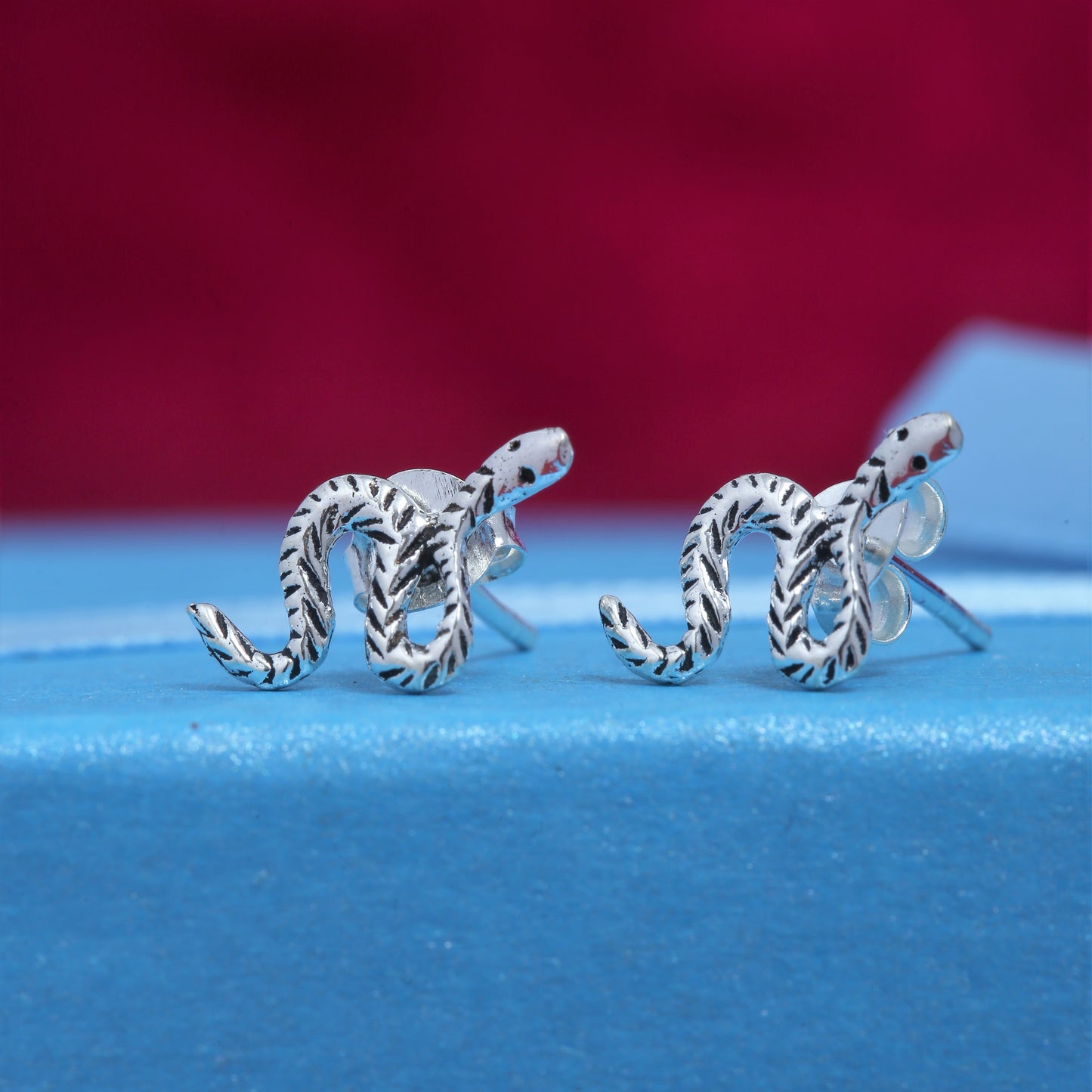 925 Sterling Silver Hypoallergenic Tiny Snake Earrings for Babies, Kids & Girls (3 to 10 years)