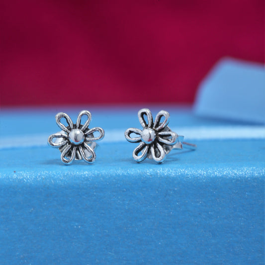 flower stud silver