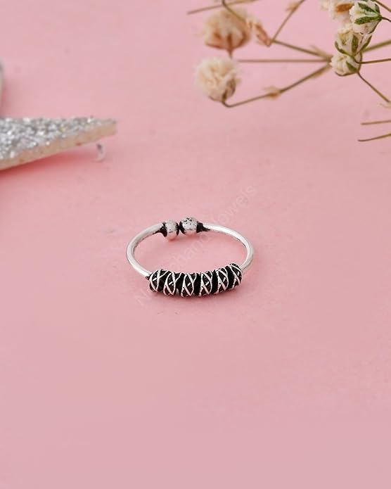 Pure 925 Sterling Silver Bohemian Clip On Septum Nose Ring/Nose Pin Simple Tiny Hoop for Women & Girls (No Piercing Required)