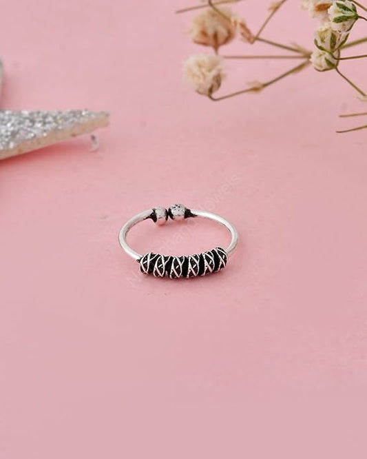 Pure 925 Sterling Silver Bohemian Clip On Septum Nose Ring/Nose Pin Simple Tiny Hoop for Women & Girls (No Piercing Required)