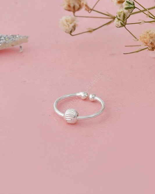 Pure 925 Sterling Silver Clip-On Nose Ring with Textured Bead Septum Nose Ring/Nose Pin Simple Tiny Hoop for Women & Girls (No Piercing Required)