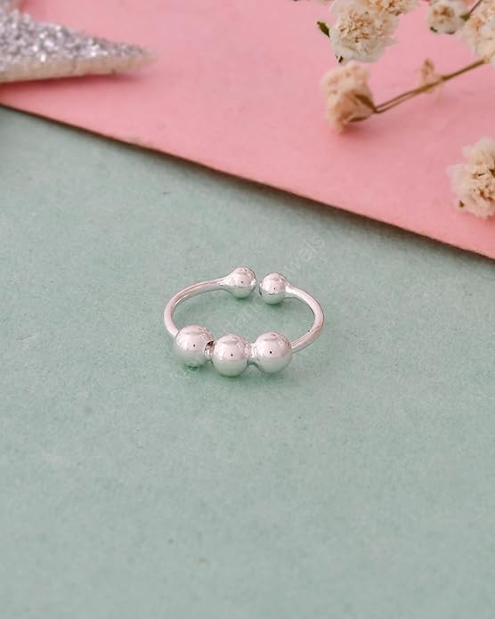 Pure 925 Sterling Silver Minimalist Ball Clip On Septum Nose Ring/Nose Pin Simple Tiny Hoop for Women & Girls (No Piercing Required)