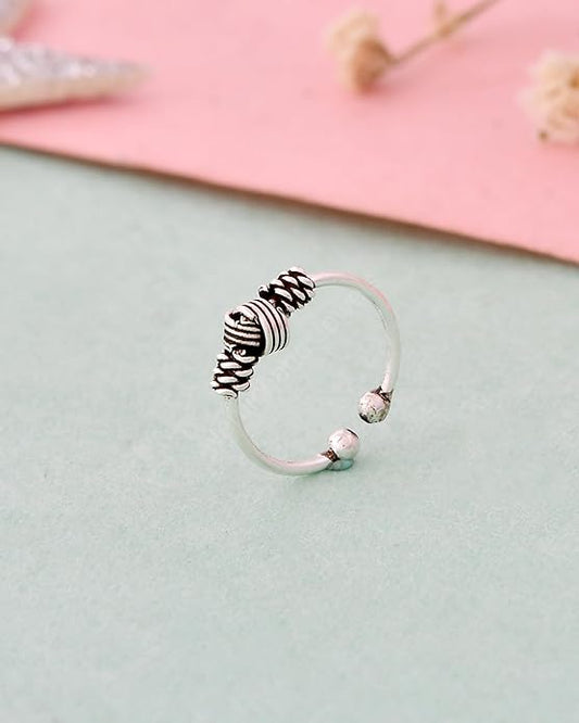 Pure 925 Sterling Silver Tribal Twist Clip On Septum Nose Ring/Nose Pin Simple Tiny Hoop for Women & Girls (No Piercing Required)