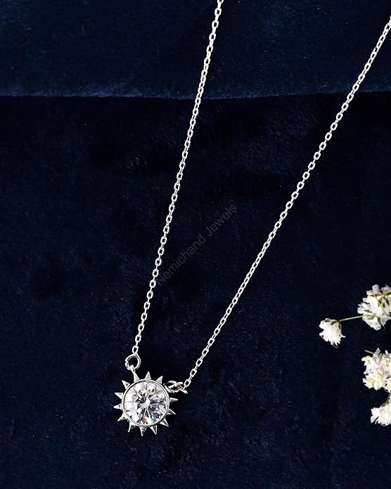 925 Sterling Silver Solstice Sparkle Pendant Chain Necklace for Women and Girls