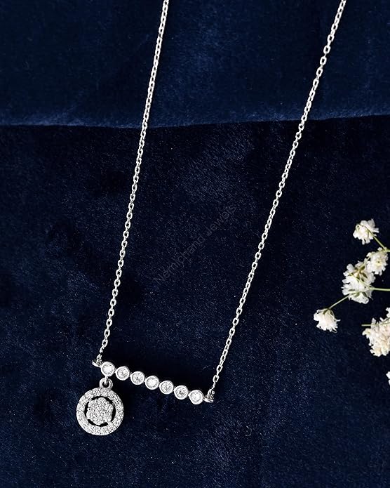 925 Sterling Silver CZ Pendant Necklace for Women & Girls – Dainty Chain, Lightweight, Gift-Ready