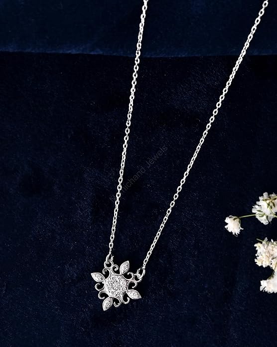 925 Sterling Silver Pendant Chain Necklace for Women and Girls