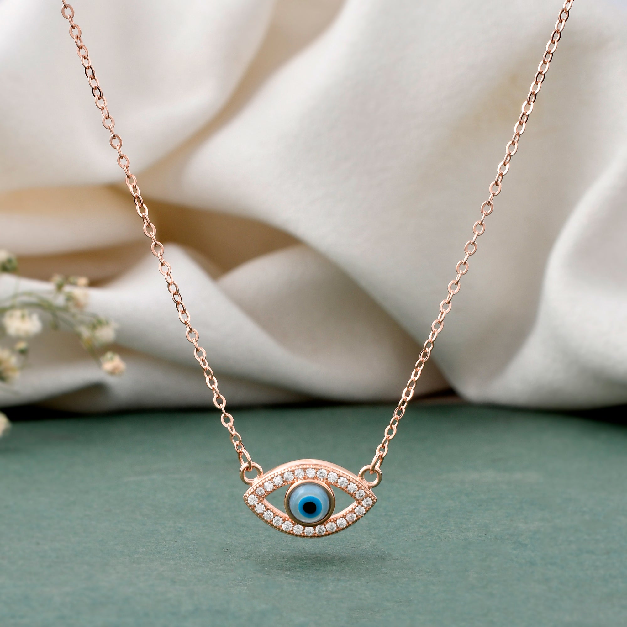 Evil Eye Necklace, Handmade Murano Glass Beads, 10mm Murano Pendant Go –  Evileyefavor