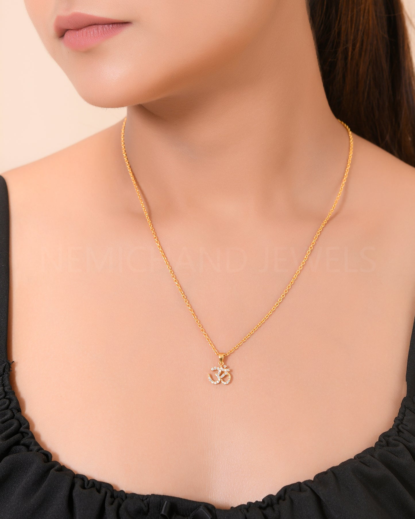 silver gold plated om necklace