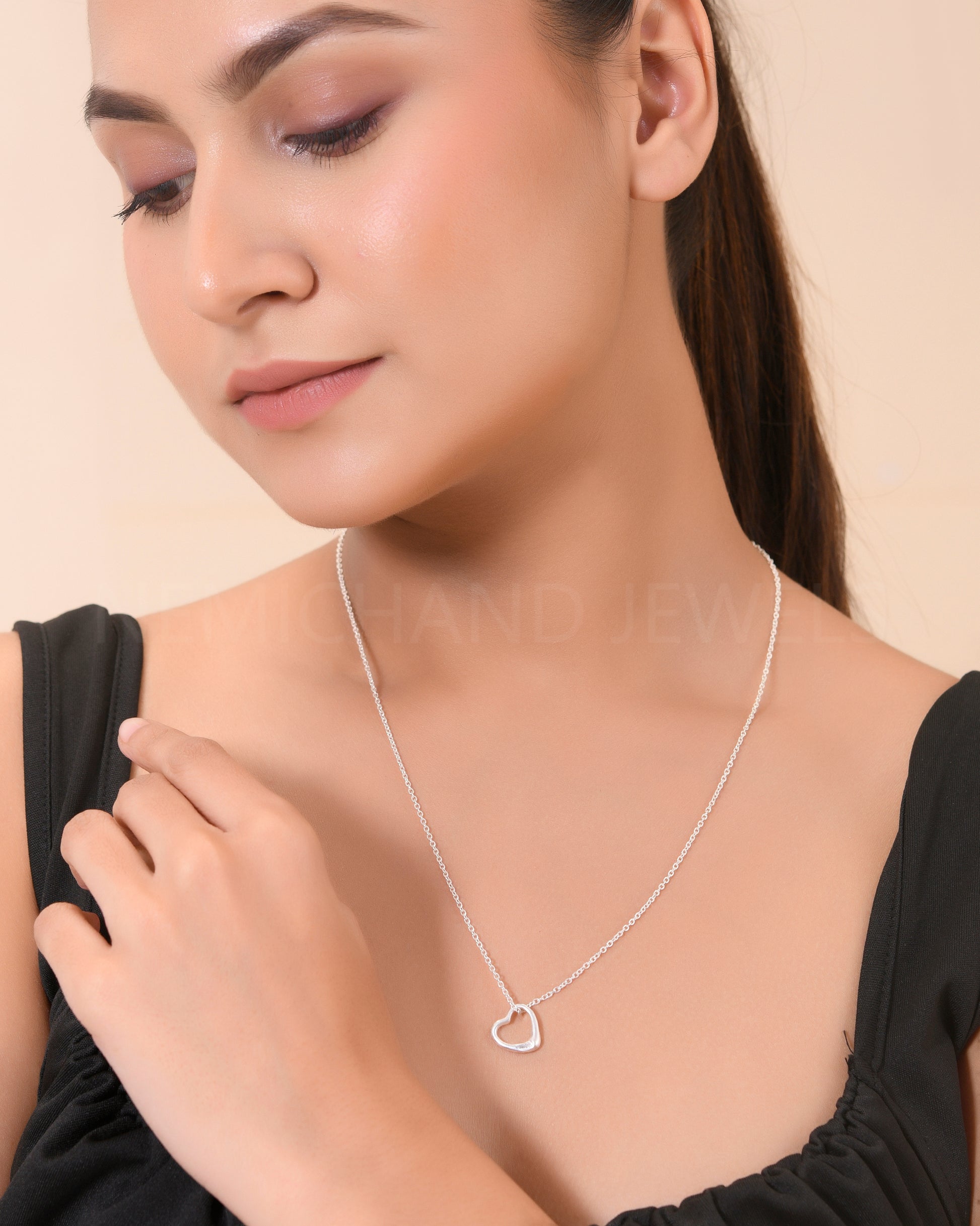 heart chain pendant silver