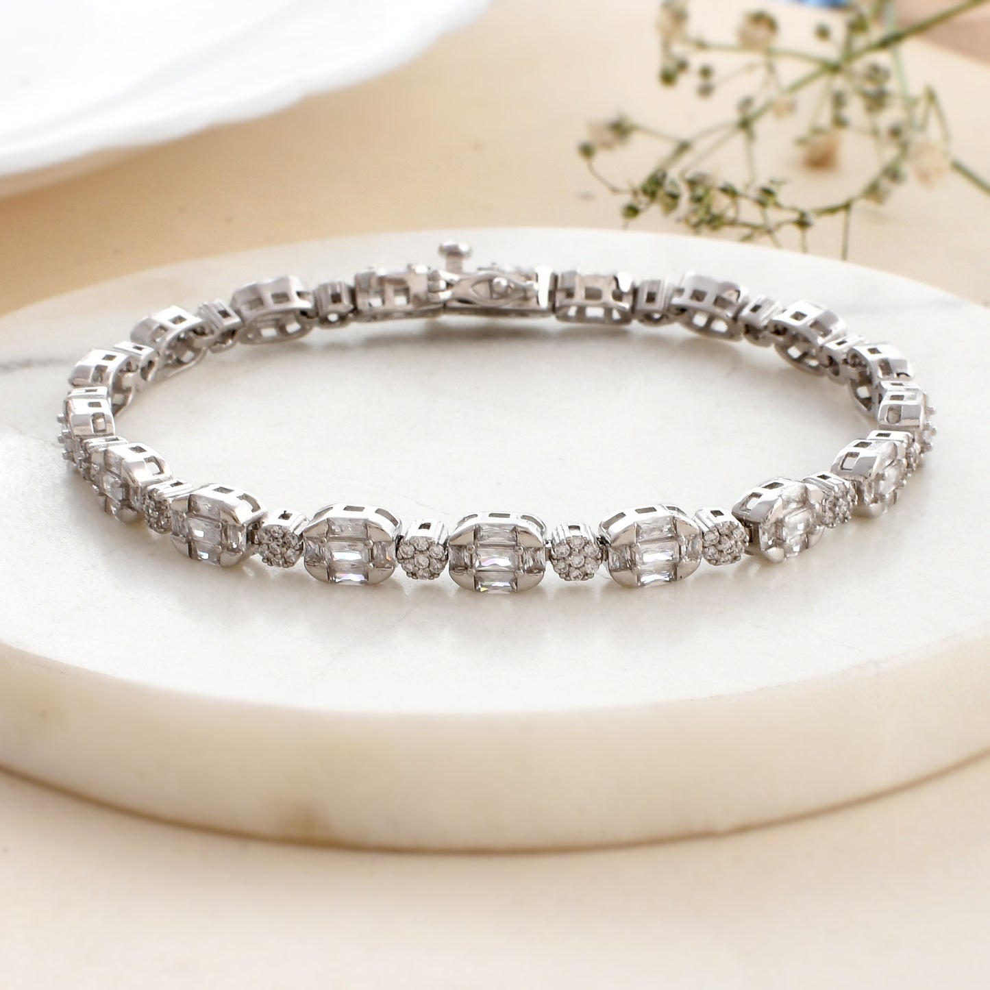 diamond silver bracelet