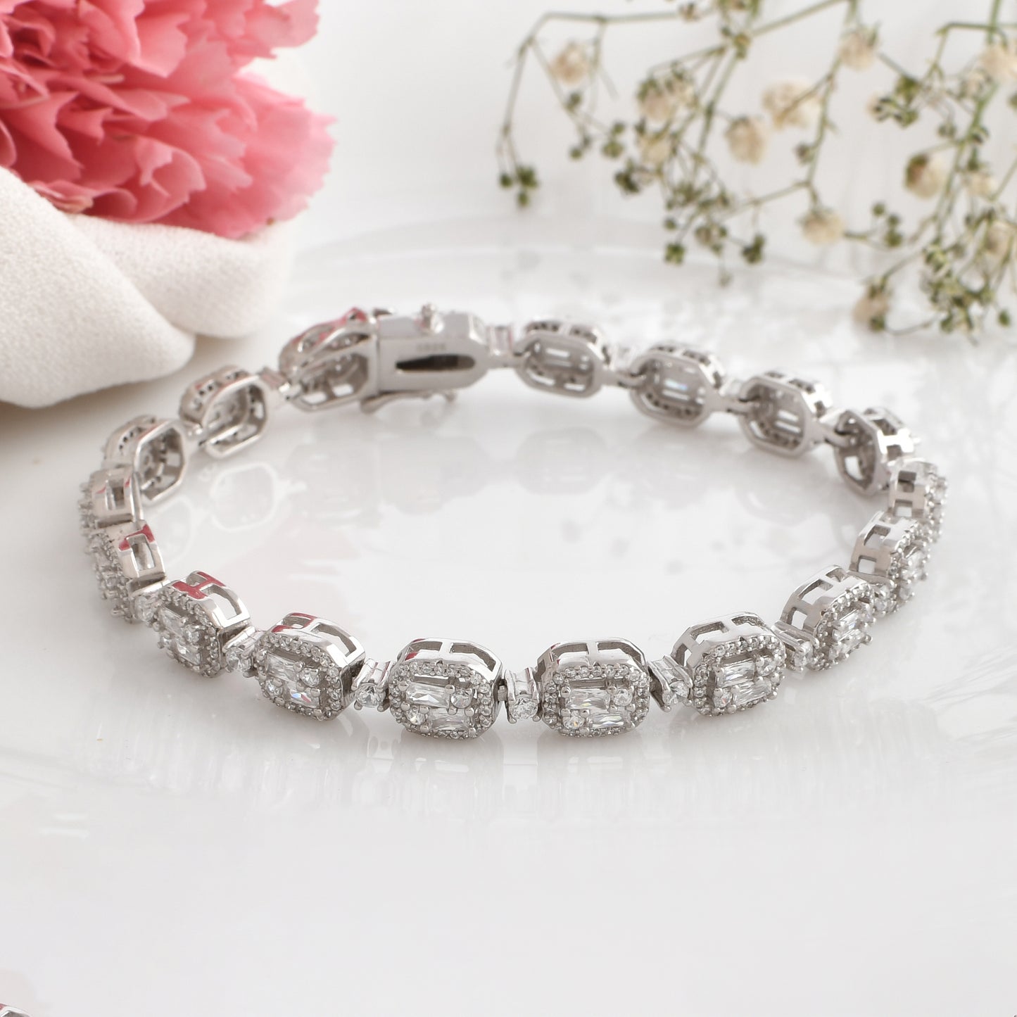bracelet diamond silver