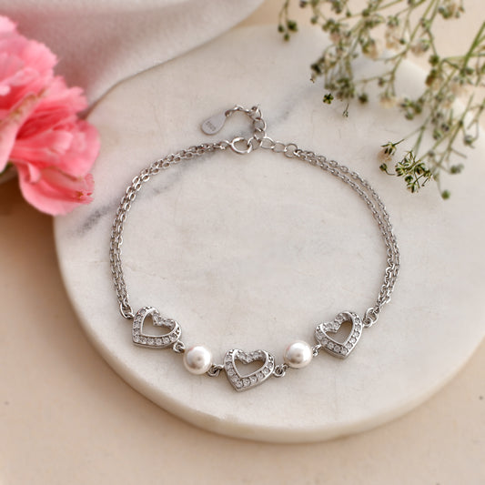 pearl bracelet silver