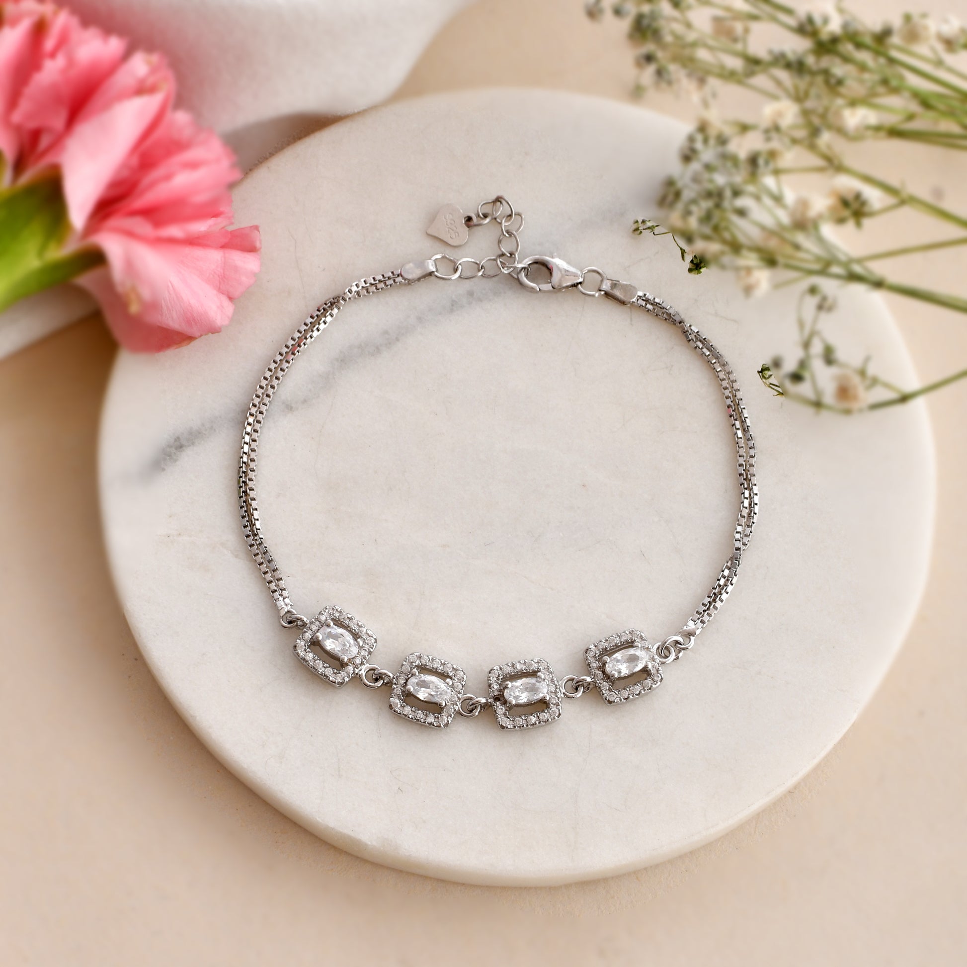 Sterling Silver Bracelet Silver Bangle For Women Simple Sterling