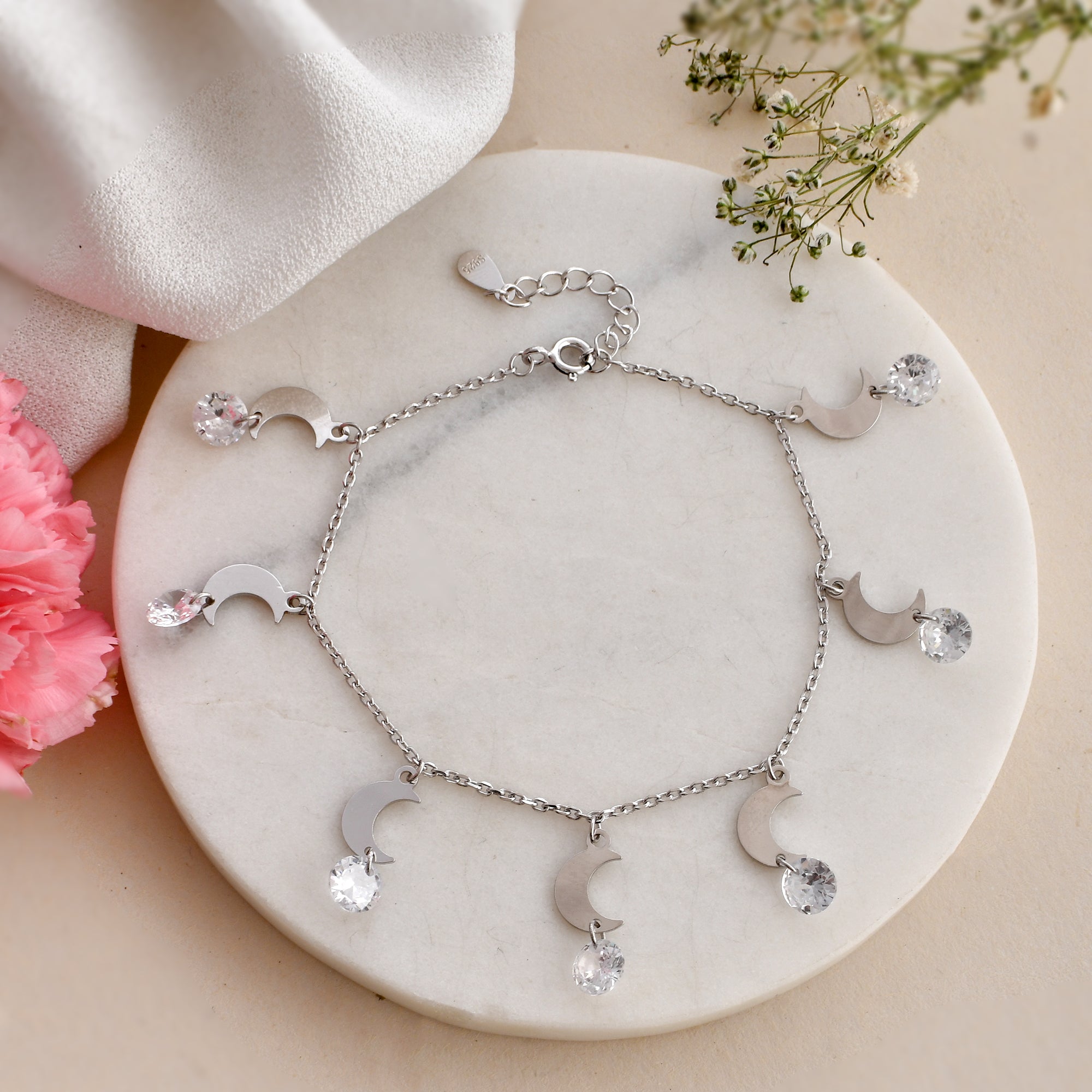 Fashion Silver Moon Bracelet Set For Women Moon Hand Gadget Watches for Men  | eBay