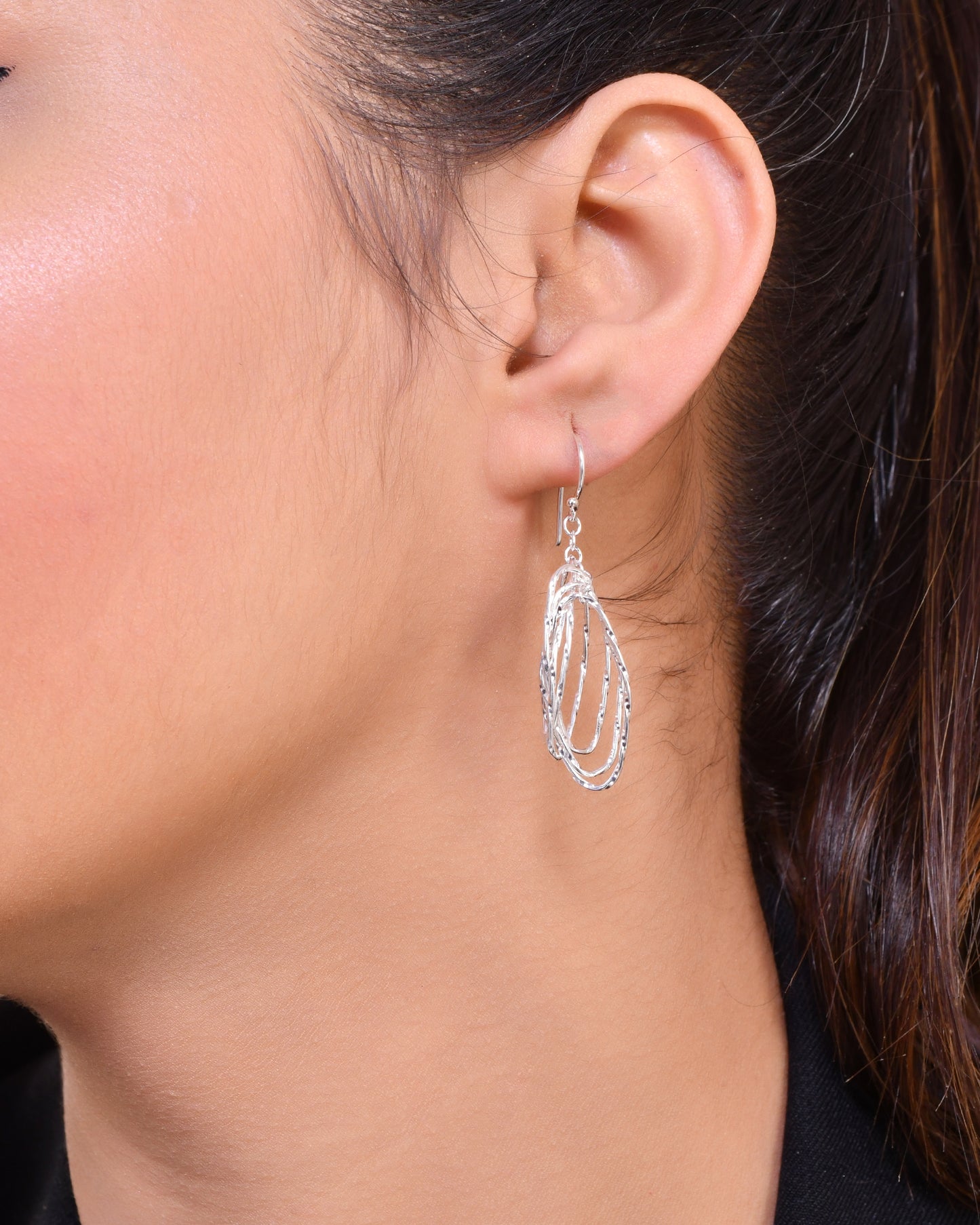 925 Sterling Silver Contemporary Drop Earrings For Women & Girls