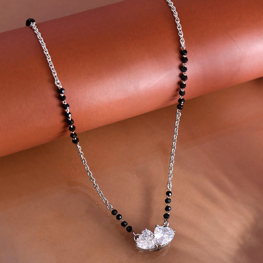 heart mangalsutra silver