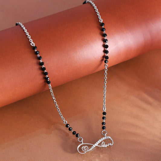 infinity love mangalsutra siver