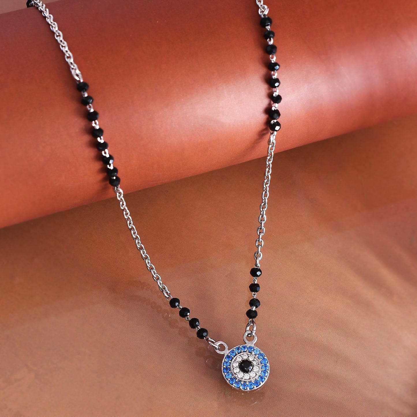 evil eye mangalsutra silver