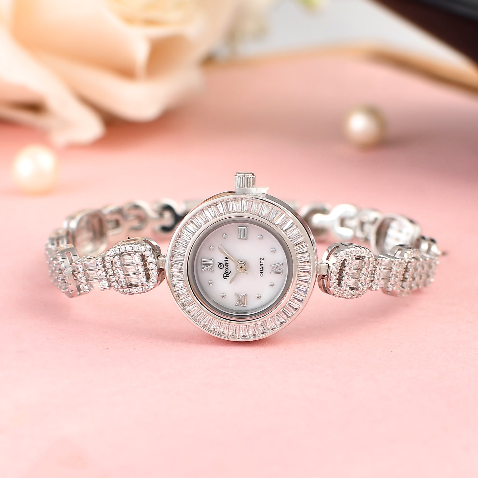 silver bangle watch