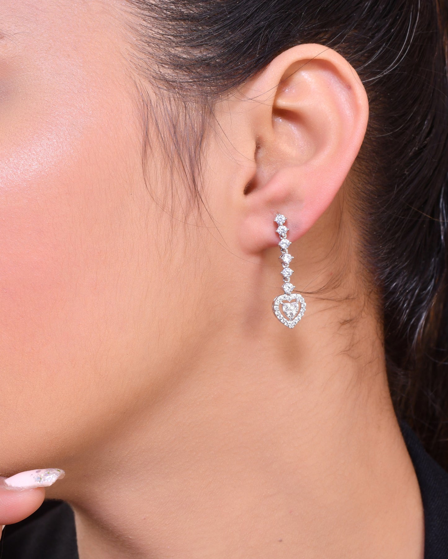 diamond earring silver