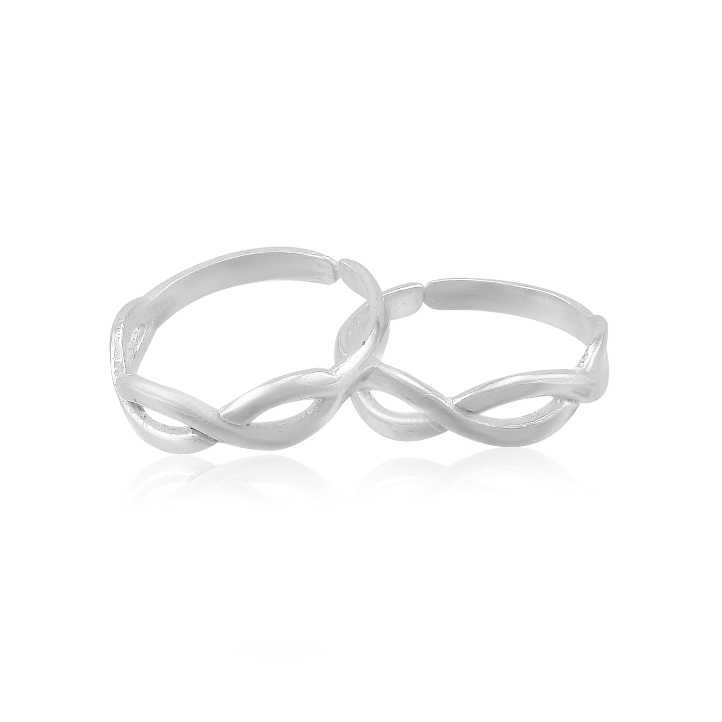 925 Sterling Silver Infinity Toe Rings For Women (Free Size)