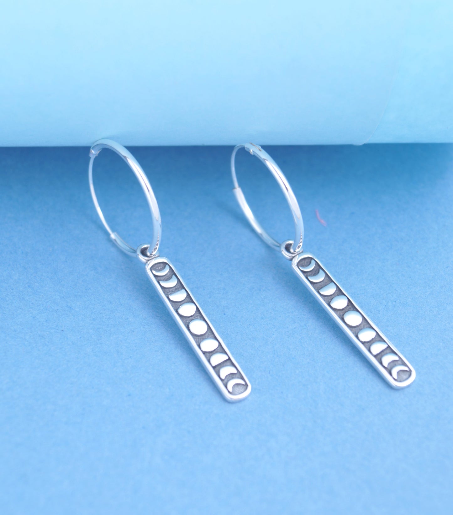925 Sterling Silver Oxidised Contemporary Drop Earrings For Women & Girls