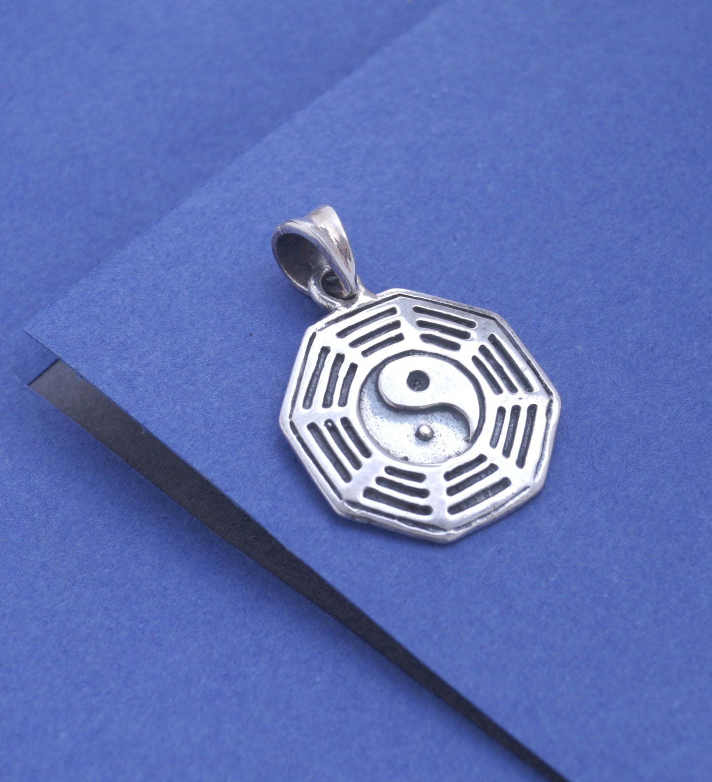yin yang locket silver