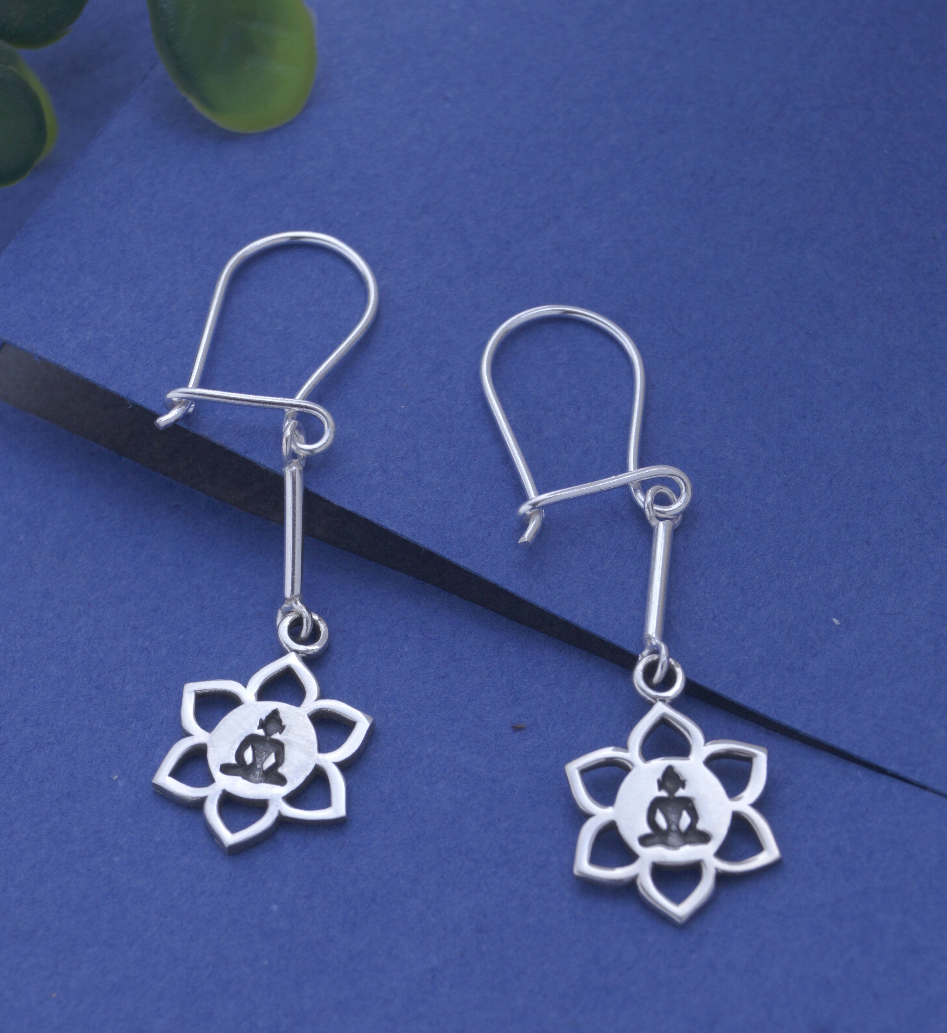 Little Star Earrings Sterling Silver Star With Heart Dangle Earrings - Etsy