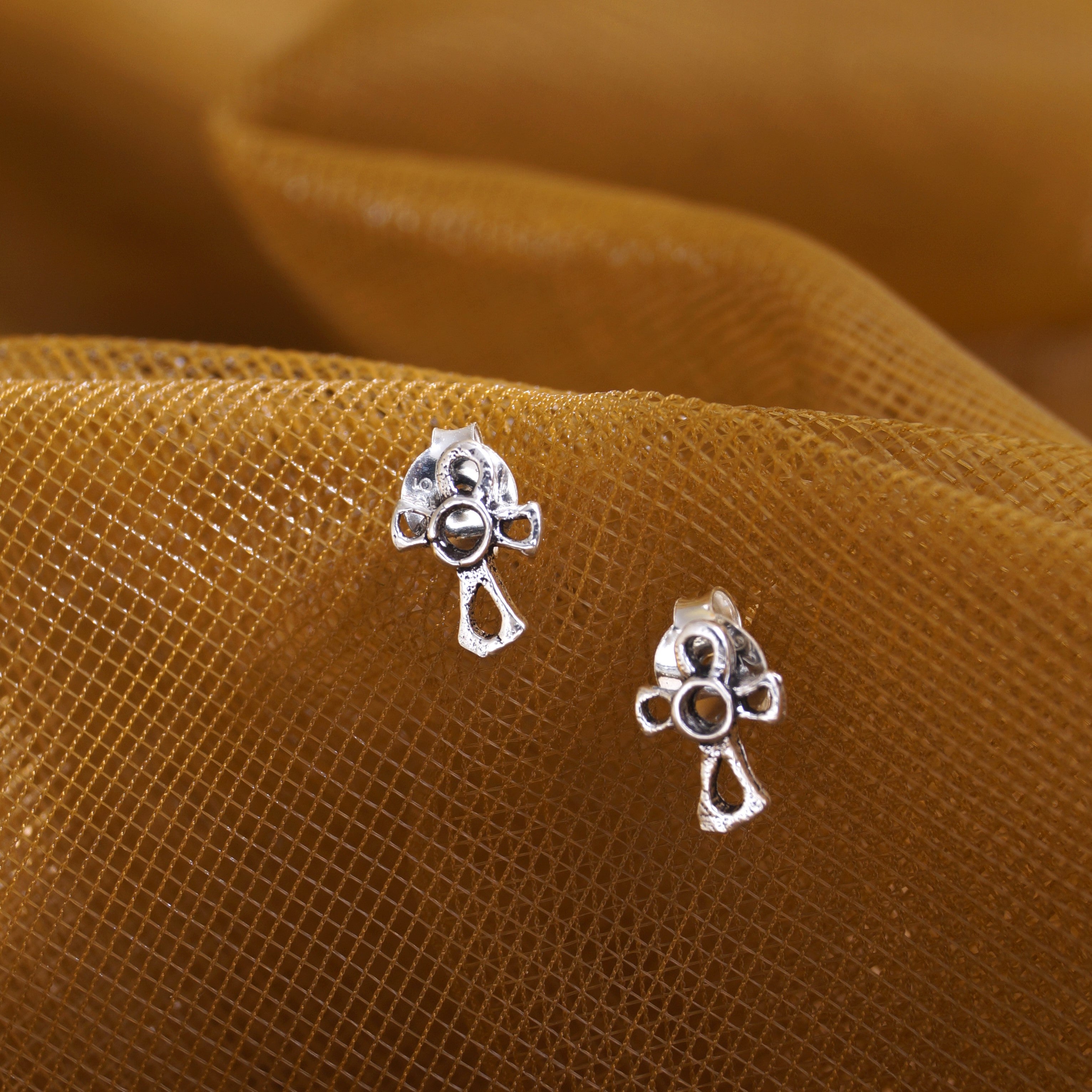 Three Small Balls Design Stud Earrings Copper 14k Plated - Temu