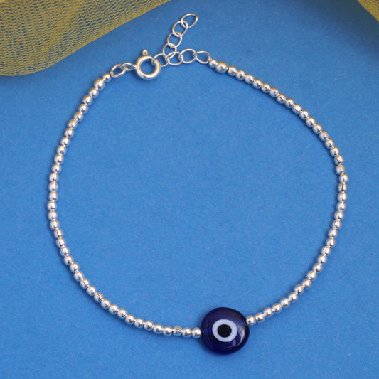 silver evil eye bracelet women