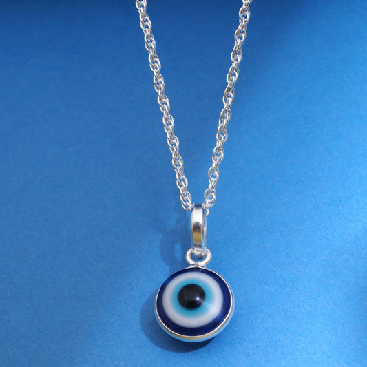 925 Sterling Silver Evil Eye Pendant Necklace Chain for Women & Girls