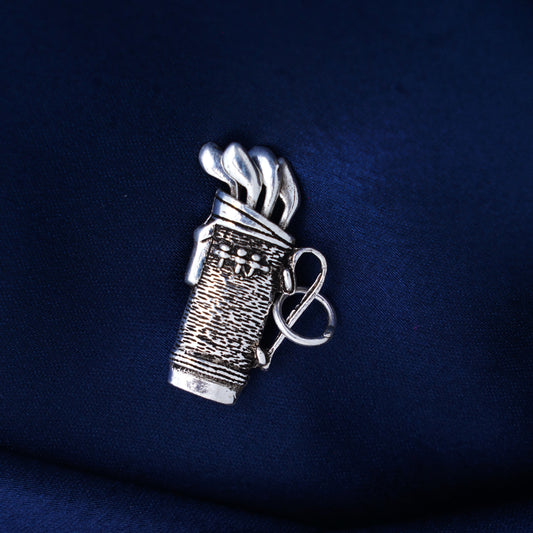 Sterling Silver 925 Golf Bag Locket / Pendant For Men