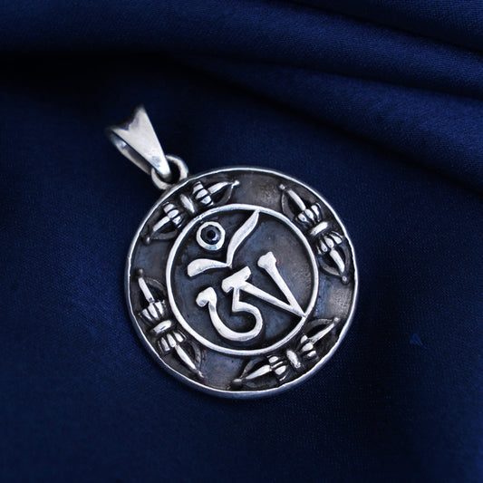 Sterling Silver 925 Vajra Medallion Locket / Pendant For Men