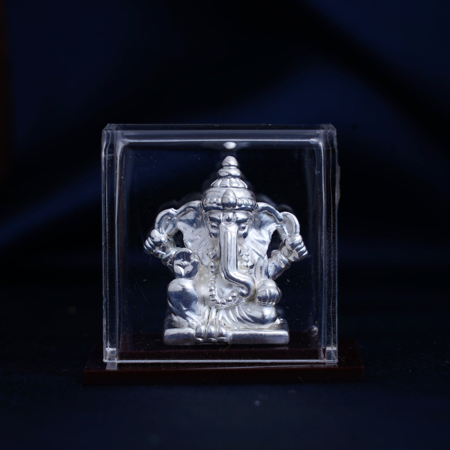 Silver Hollow Lord Ganesha / Ganpati Murti for Home Temple and Pooja Room