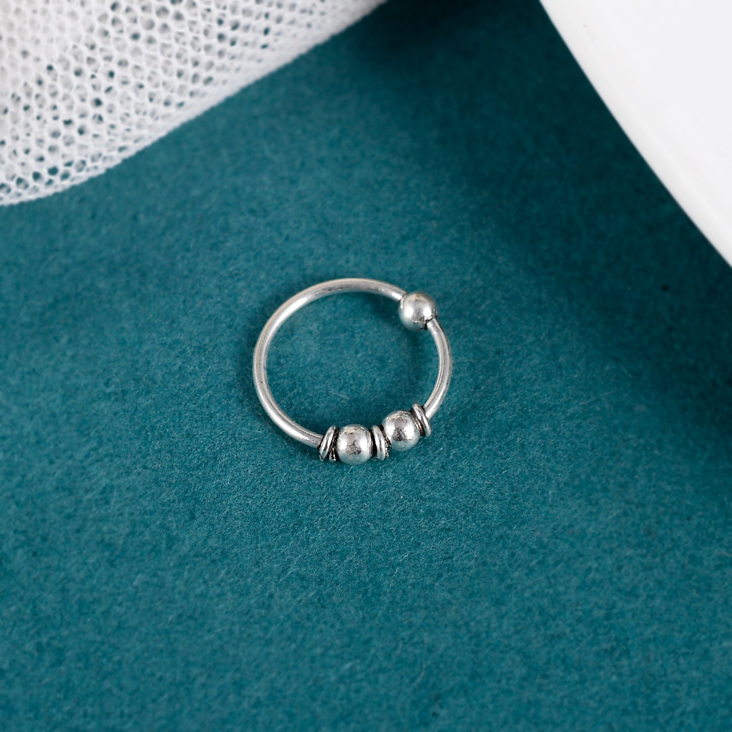 Sterling Silver 925 Oxidized Nose Ring - 10mm